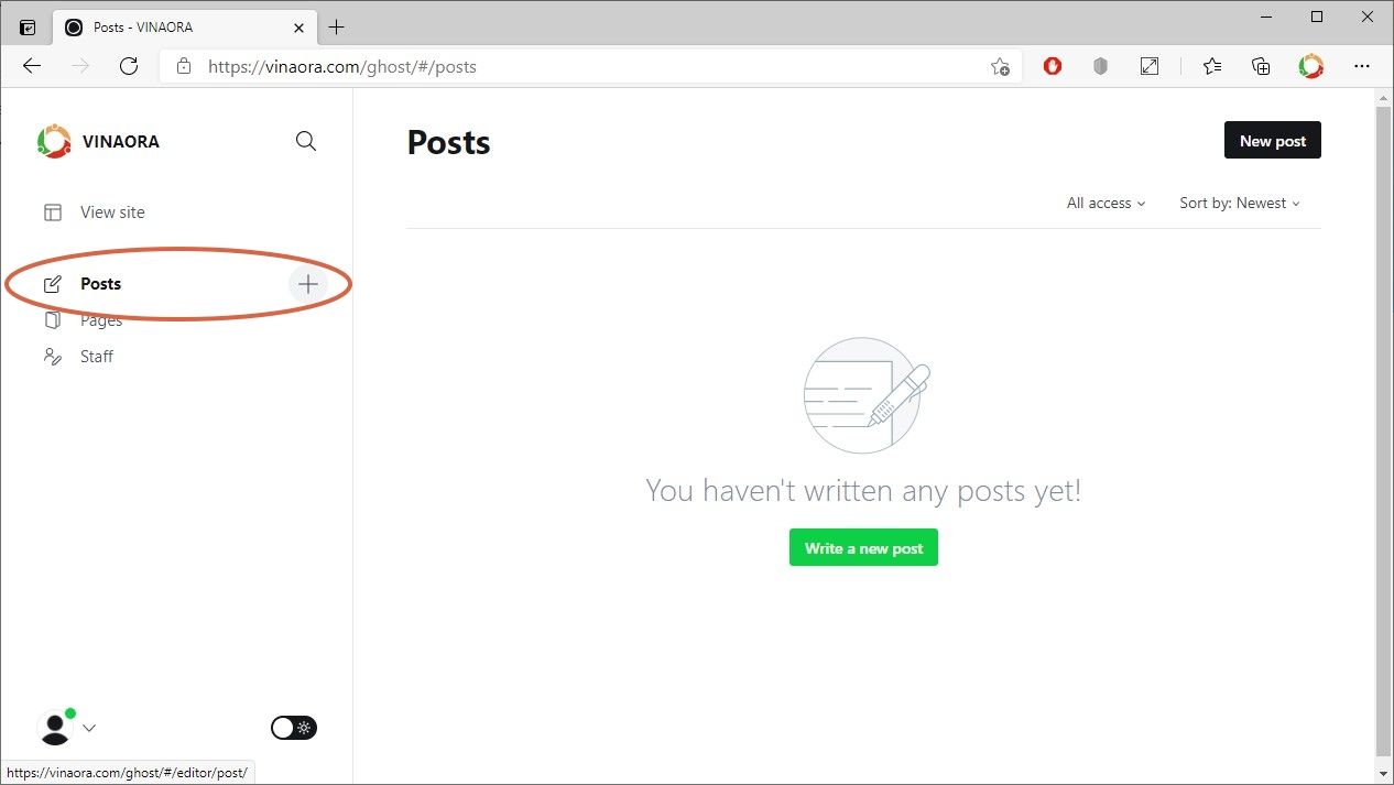 Manage your posts / articles.