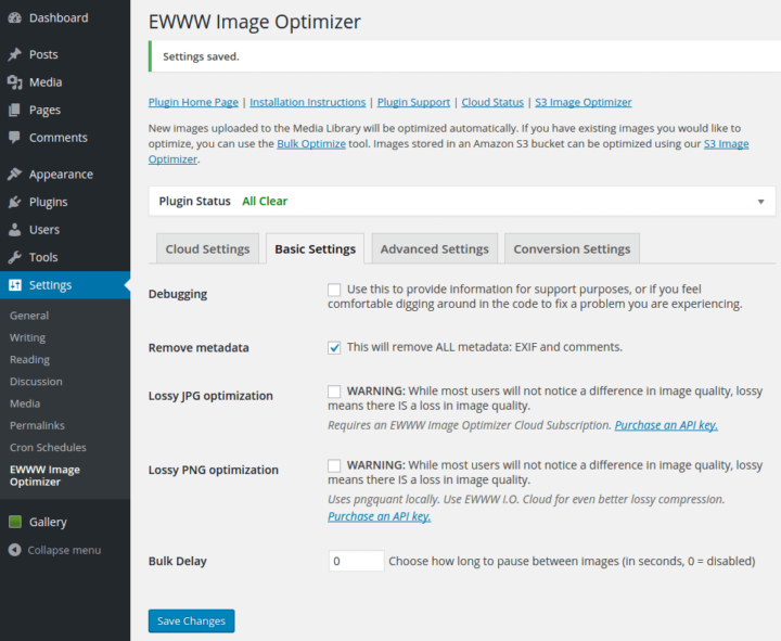 Configure EWWW Image Optimizer